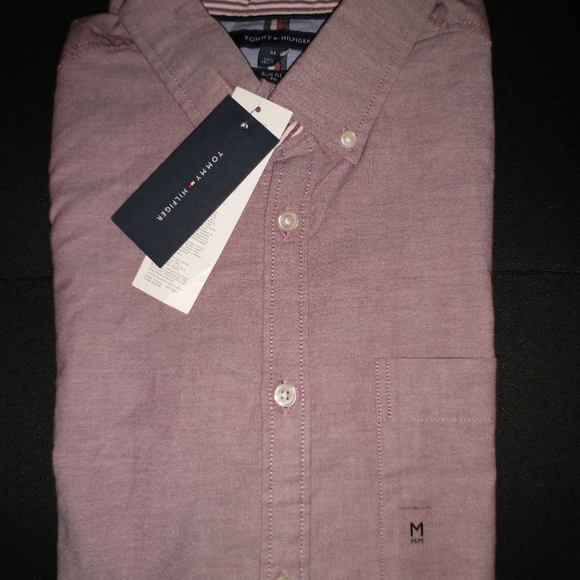 Tommy Hilfiger Men's Shirt, Medium,Red/white - Picture 4 of 4